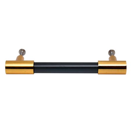 Black Golden Small Cylinder Glass Door Handles